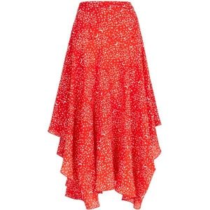 Stella McCartney Red Star-Print Silk Skirt